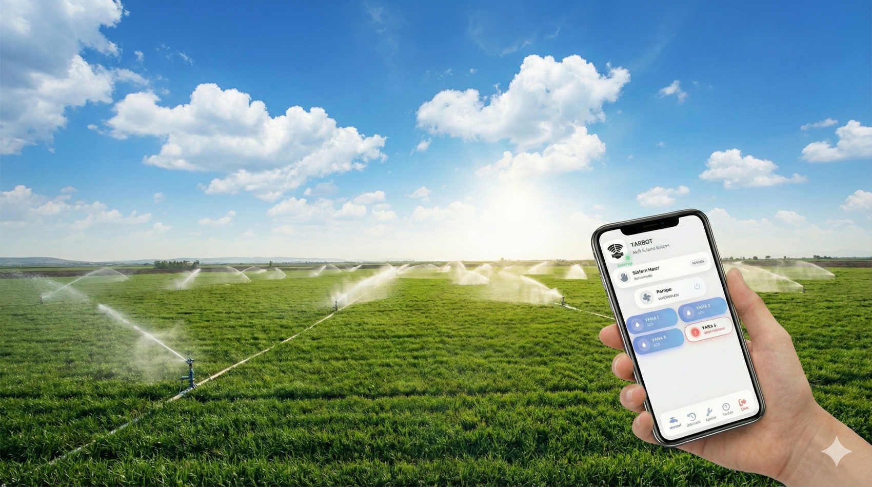 Güneş enerjili uzaktan kontrollü akıllı sulama cihazı Tarbot